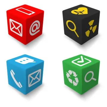 Contact cube 06 set Stock Illustration