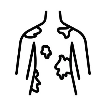 Contact Dermatitis icon linear logo mark in black and white Stock Illustration