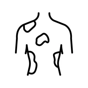 Contact Dermatitis icon linear logo mark in black and white Stock Illustration
