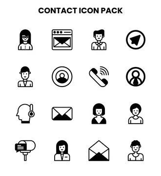 Contact DuoTone Bundle Icons Pack Stock Illustration