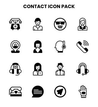 Contact DuoTone Vector Icons Pack 스톡 일러스트