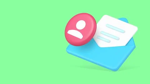 Contact electronic mail email message letter 3d icon banner copy space vector Stock Illustration