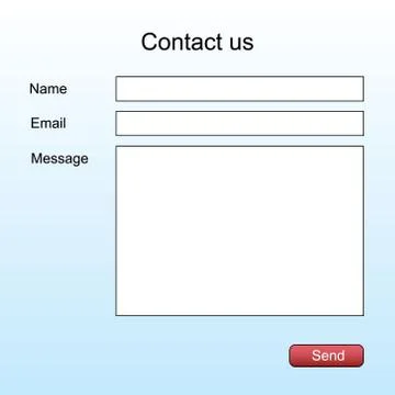 Contact form page blanc interface template for website Illustrazione stock