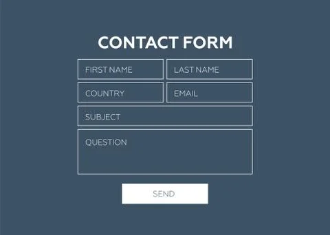 Contact form. Web element. Contact form template Stock Illustration