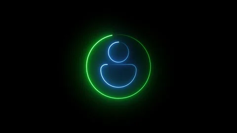 Contact Icon Animation on Black Background with Neon Glow  – Modern UI Stock Footage 283987058