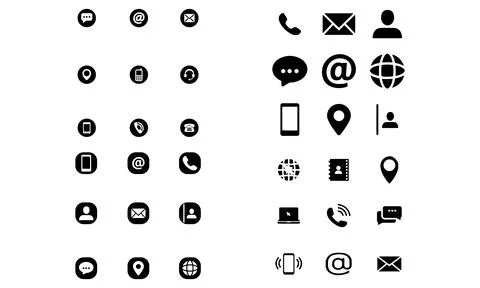 Contact Icon Collection Stock Illustration