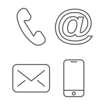 Contact icon. Editable Stroke Illustrazione stock