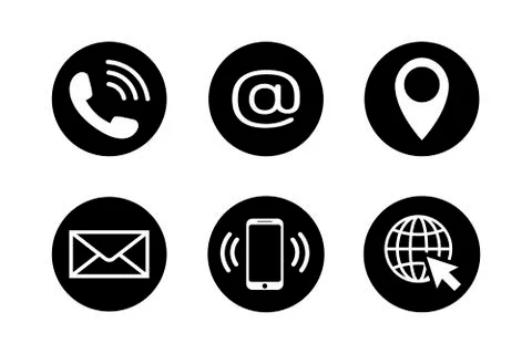Contact icon set in flat style Illustrazione stock