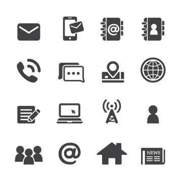 Contact icon set Stock Illustration