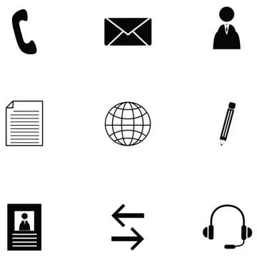 Contact icon set Stock Illustration