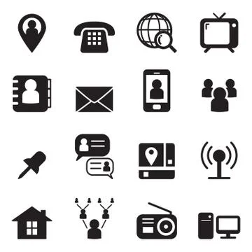 Contact icon set Illustrazione stock