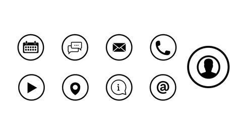 Contact Icon Set. Stock Illustration