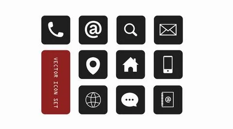 Contact Icon Set Illustrazione stock