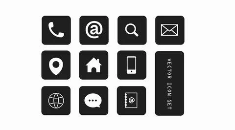 Contact Icon Set Stock Illustration