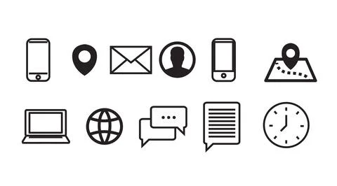 Contact Icon Set. Stock Illustration