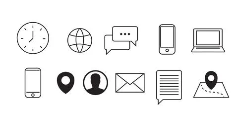 Contact Icon Set. Stock Illustration