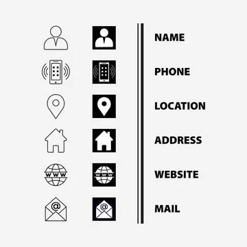 Contact Icon set.  illustration - Vector. Stock Illustration