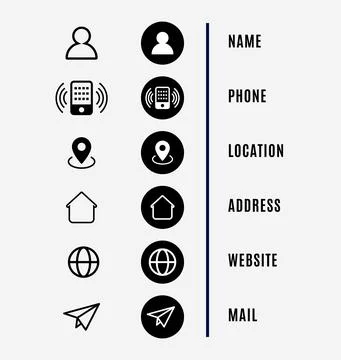 Contact Icon set.  illustration - Vector. Stock Illustration