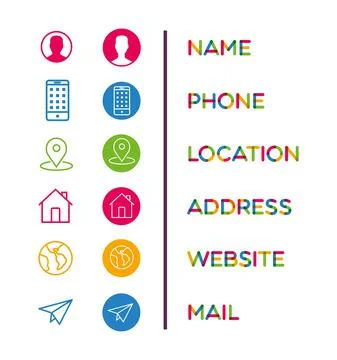 Contact Icon set.  illustration - Vector. Stock Illustration