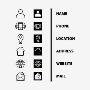 Contact Icon set.  illustration - Vector. Stock Illustration