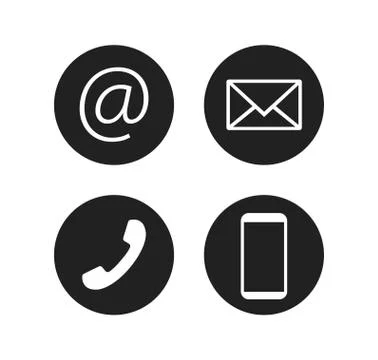 Contact Icon set. Vector illustrations. Flat design. Stock Illustration