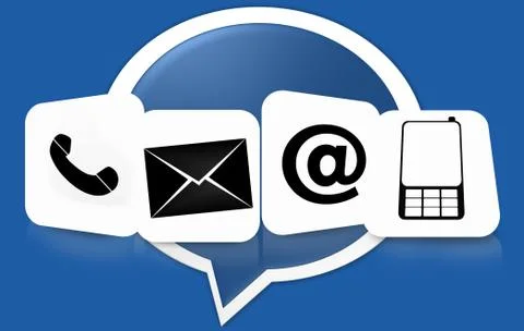 Contact icons on post it Illustrazione stock