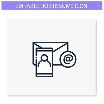 Contact information line icon. Editable Stock Illustration