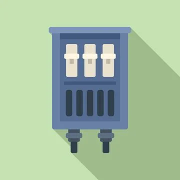 Contact junction box icon flat vector. Electric switch Illustrazione stock