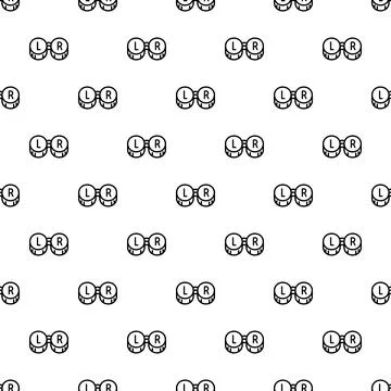 Contact lens cases pattern with l and r symbols Illustrazione stock