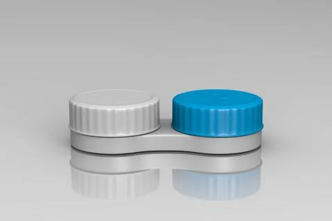 Contact Lens Container on Grey Background 3D Illustration Stock Illustration
