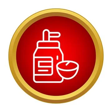 Contact lens solution bottle and case icon Stock Illustration