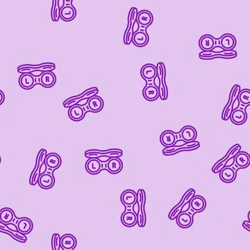 Contact lenses optometry vision eye line vector seamless pattern Stock Illustration