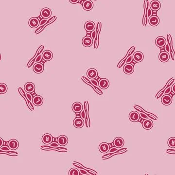 Contact lenses optometry vision eye glyph vector seamless pattern Illustrazione stock