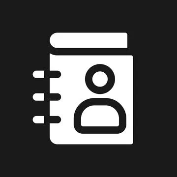 Contact list pixel dark mode glyph ui icon イラスト素材