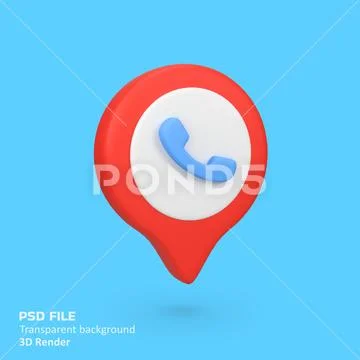 Contact location isolated 3d render icon illustration PSD Template