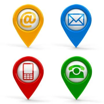 Contact map pointers Stock Illustration