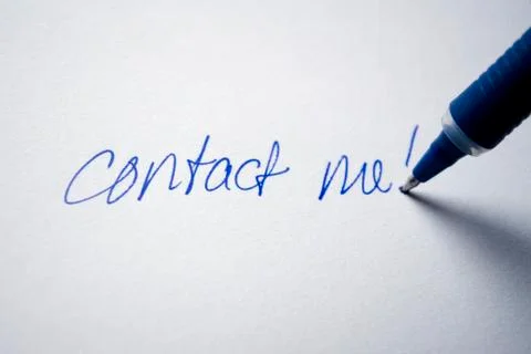 Contact me! Handwritten Note Foto stock