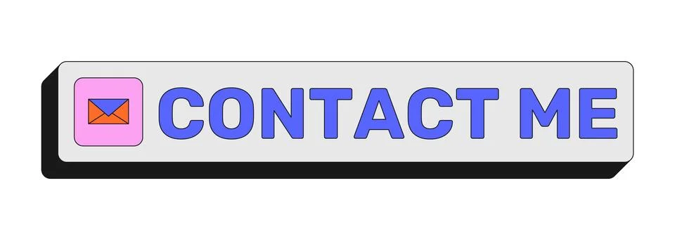 Contact me rectangular UI web button Illustrazione stock