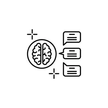 Contact messages brain icon. Element of brain concept Stock Illustration