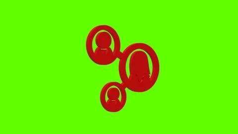 Contact network job red set icon 3d illustration rotation 스톡 일러스트