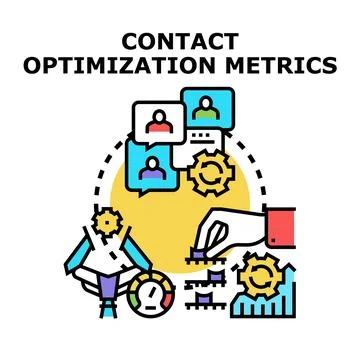 Contact optimization metrics managing customer data strategy Stockillustratie