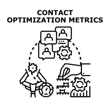 Contact optimization metrics managing customer data strategy Stock Illustration