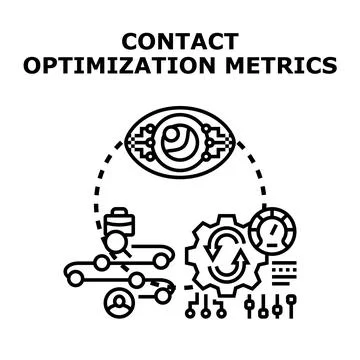 Contact optimization metrics vision process analysis Illustrazione stock