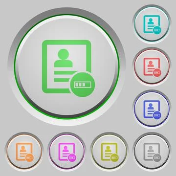 Contact progressing push buttons Stock Illustration
