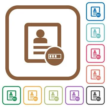 Contact progressing simple icons Stock Illustration