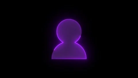 Contact solid stroke icon glowing neon purple color animation Stock Footage 289399192