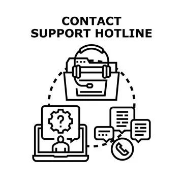Contact support hotline service providing assistance Stockillustratie