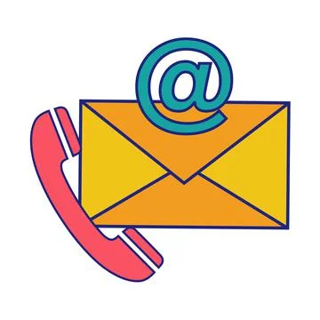 Contact Support Icon Flat Design Vector. Email And Phone Icon Stock Illustration