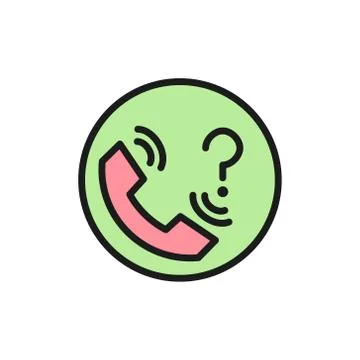 Contact support with question mark flat color icon. Stock Illustration