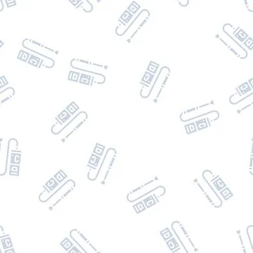Contact thermometer glyph vector seamless pattern black 스톡 일러스트